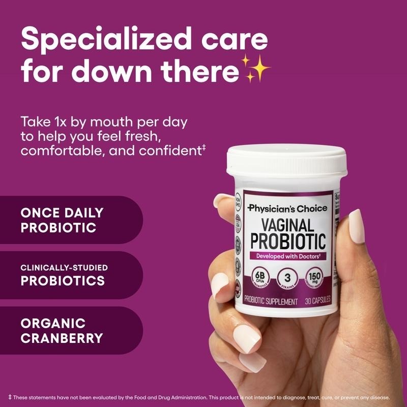 Vaginal Probiotic for Women pH Balance Odor Control Cranberry Prebiotics Feminin