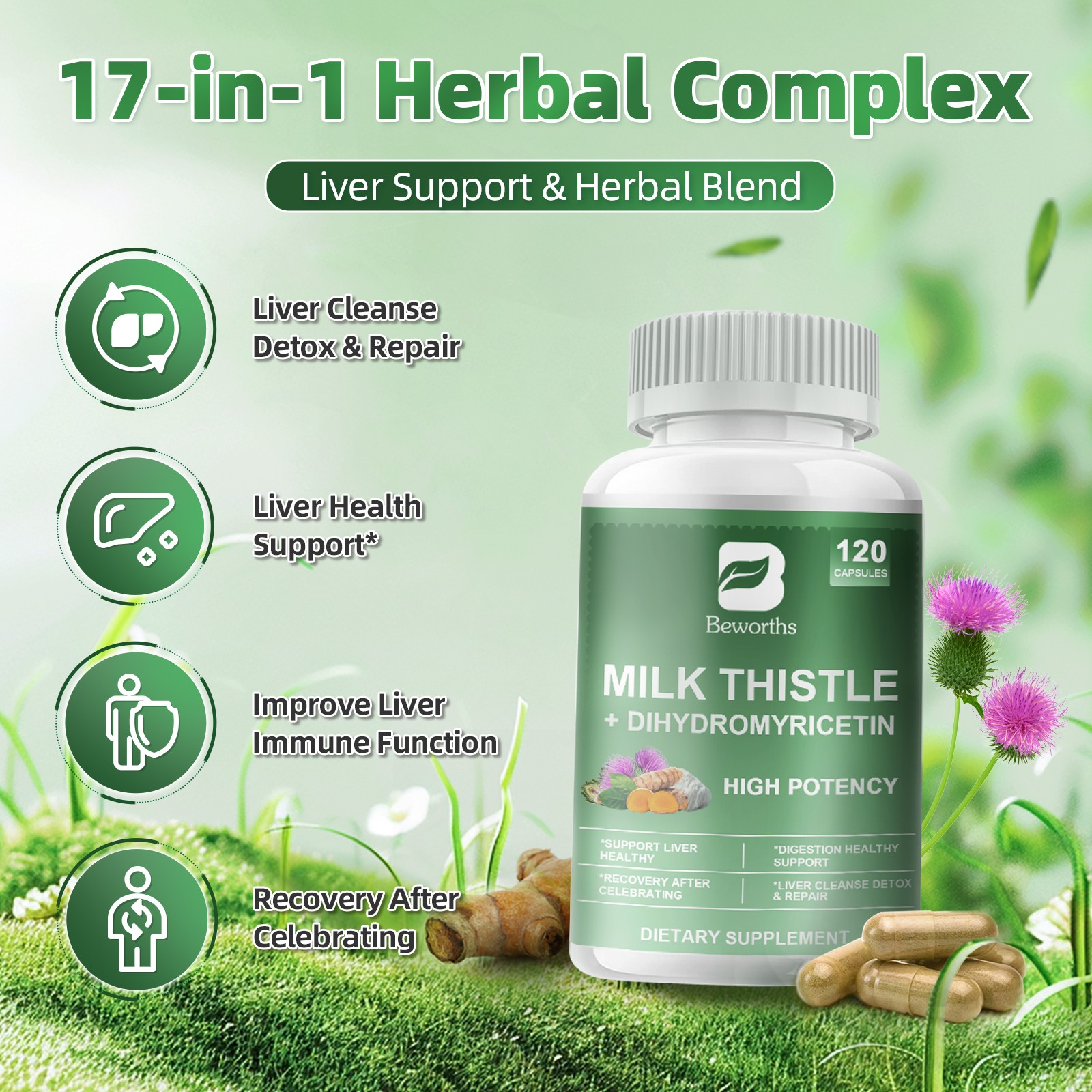 Liver Cleanse Detox support Liver support Super Cleanse Supplements 120 capsules