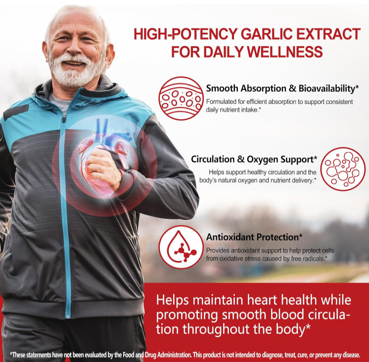 Aged Garlic Extract 7500mg Odorless Supplement Heart Immune Health 300 Softgels