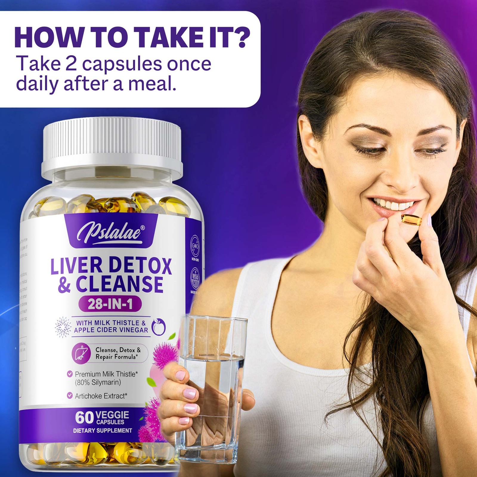 28-In-1 Liver Detox & Cleanse – Liver Support Supplements – with Milk Thistle