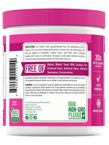 Nature’s Truth® Ultra Collagen Powder Grass Fed Peptides Types 1 & 3, 7 oz