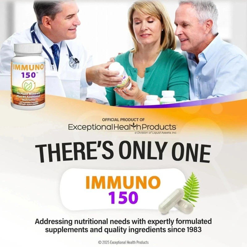 3 packs of immune 150 immune support supplements, containing 70 plant minerals-