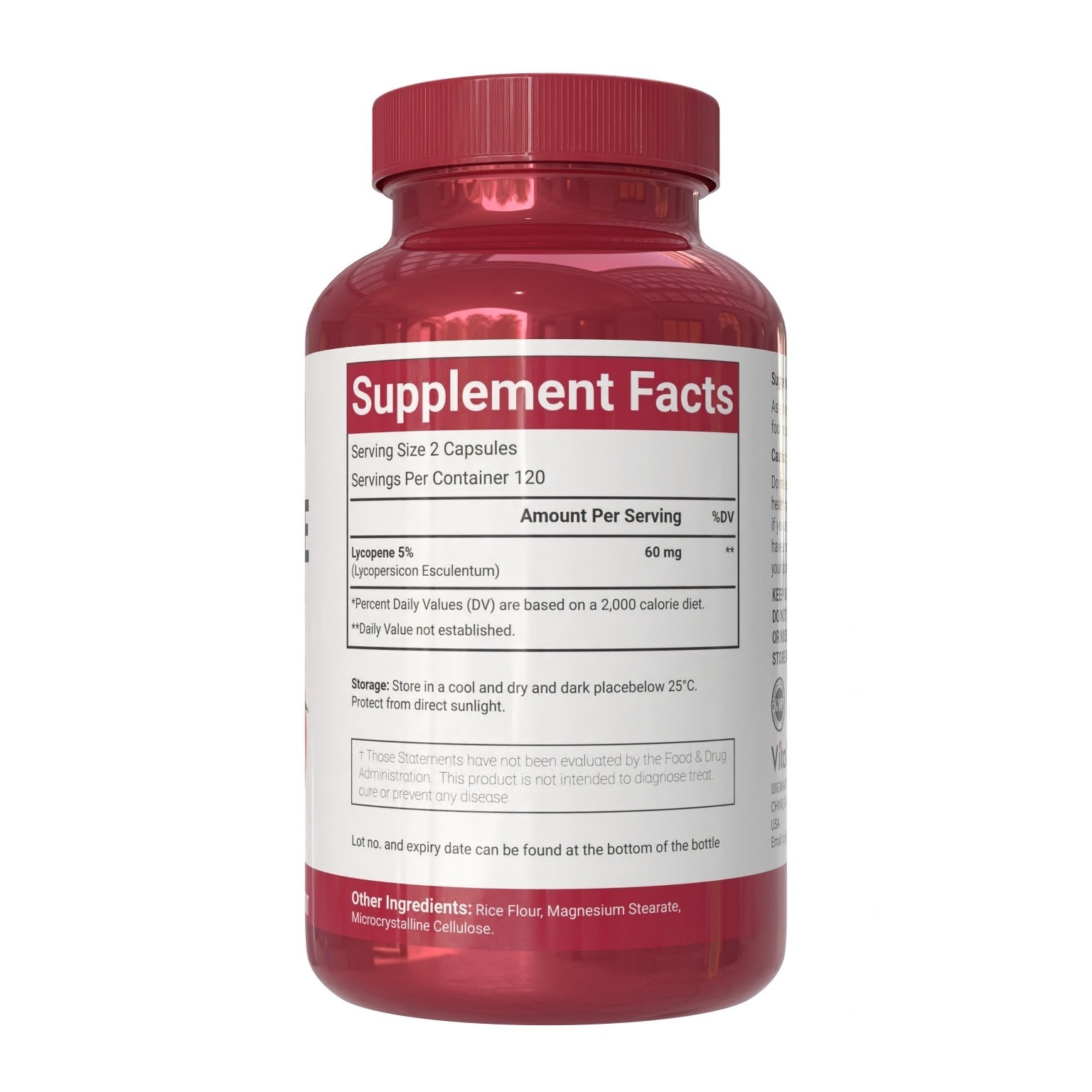 VitaCosmoX Lycopene 120mg Antioxidant & Prostate Health Support 240 Capsules