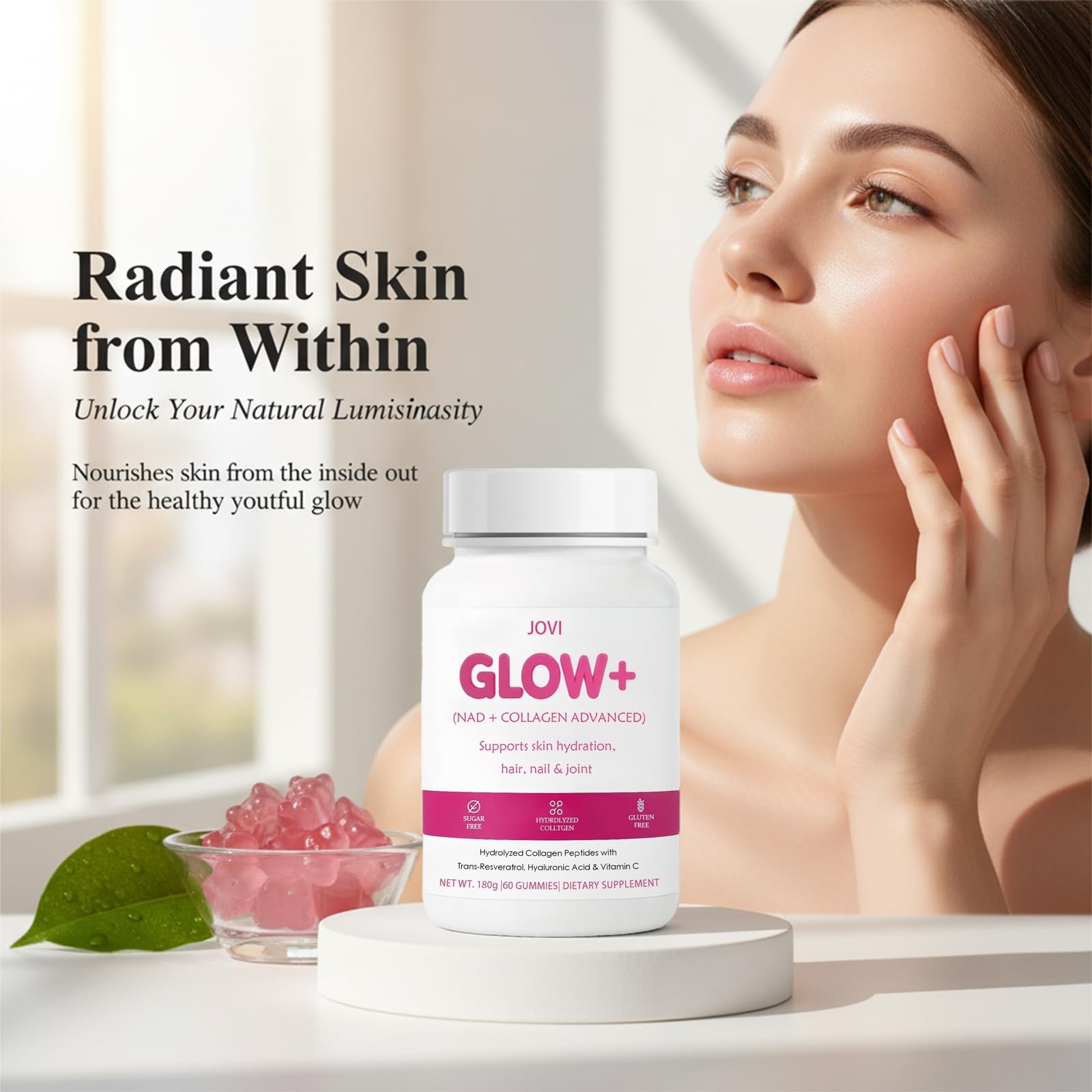 KFASJON Jovi Nutrition Glow+ NAD+ & Collagen 60 Count (Pack of 1)