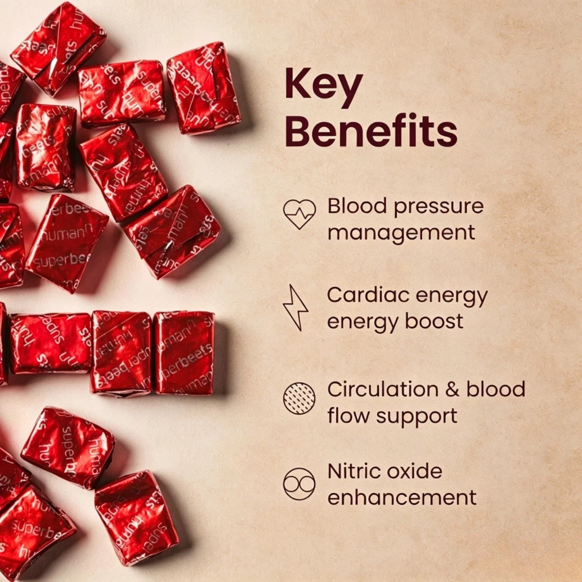 Humann SuperBeets Chews – Nitric Oxide Booster, Blood Pressure Support &60 Count