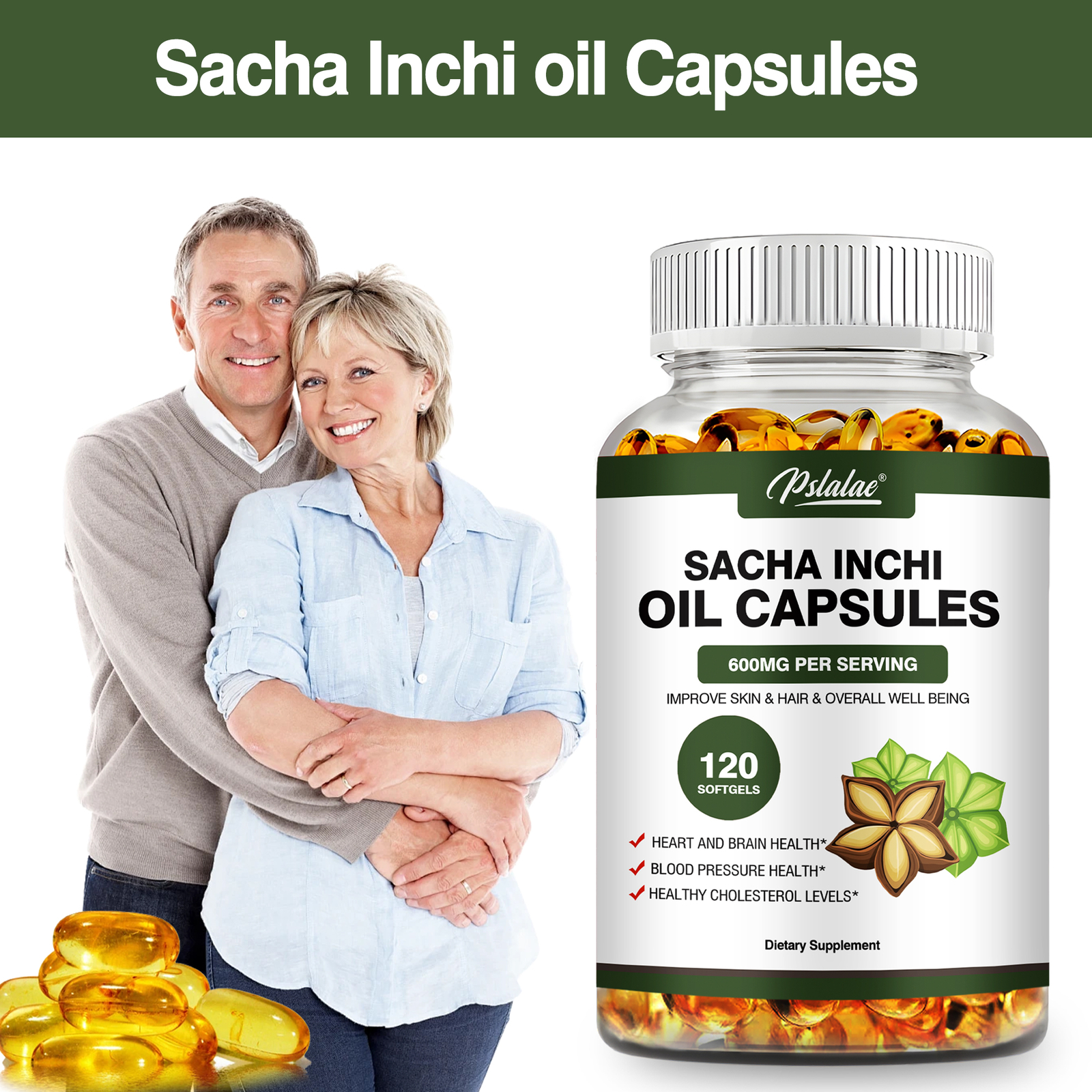 Sacha Inchi Oil 600mg – Brain, Heart, Joint, Hair & Skin Health Antioxidant