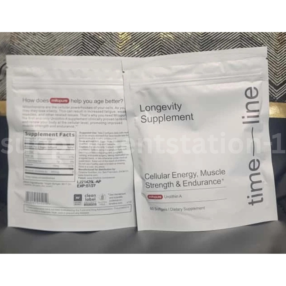 Time-Line Longevity Supplement Mitopure Urolithin A 60 Softgaels -2 Pack – 07/27