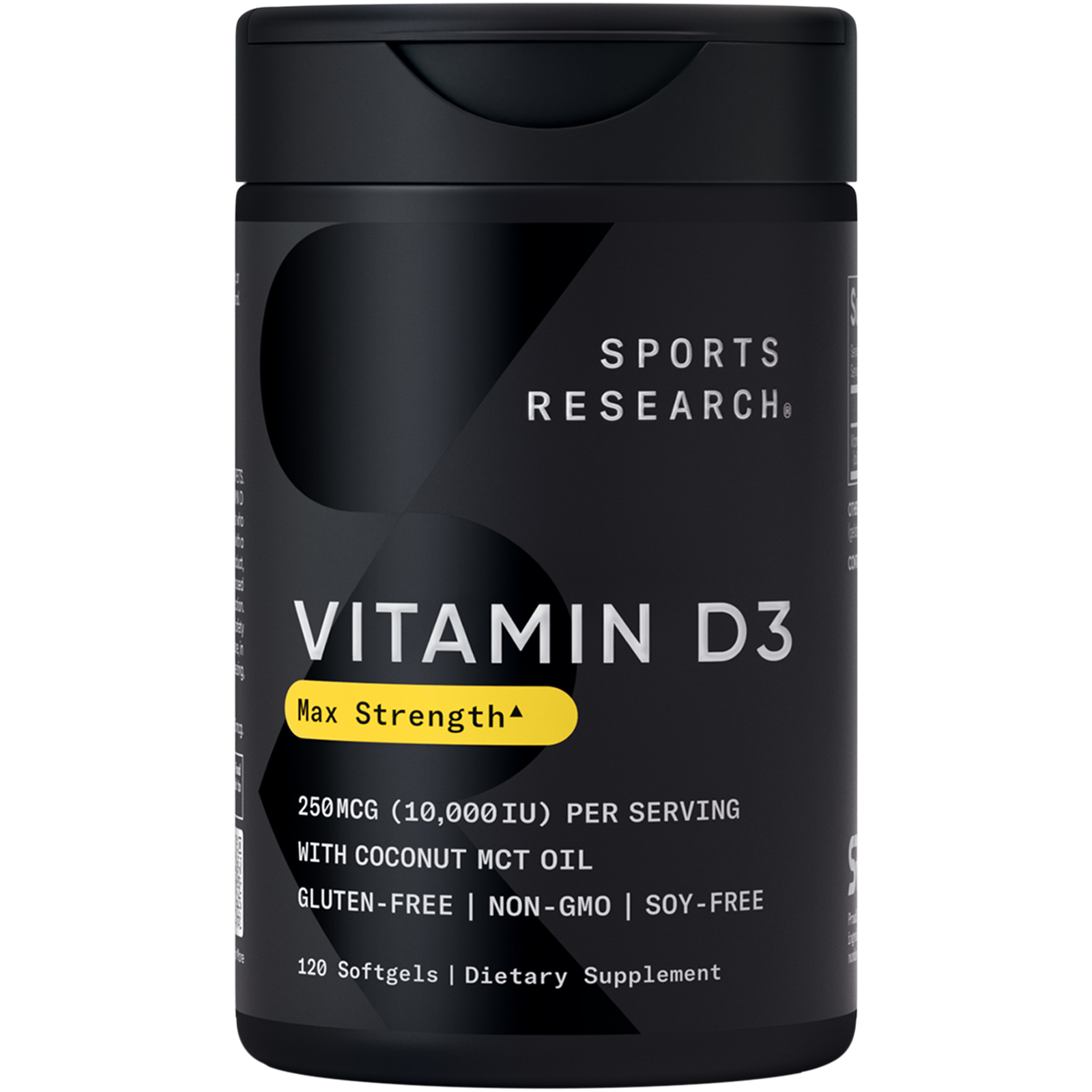 Vitamin D3 10,000 IU with Coconut MCT Oil – High Potency Vitamin D Supplement