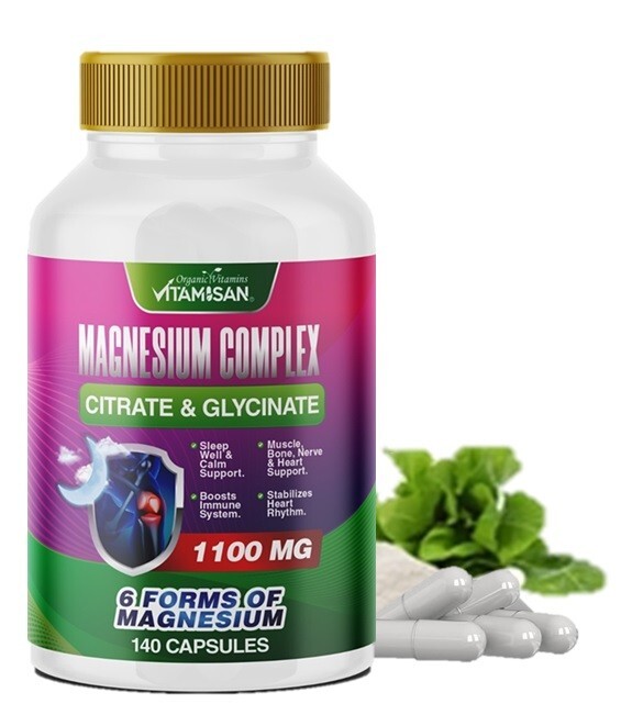 Bio Triple Magnesium Complex, 1100mg of Magnesium Glycinate 140 capsules USA