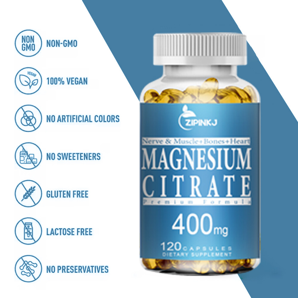 Magnesium Citrate Extra Strength 400mg 600mg- Chelated for Max Absorption 30day