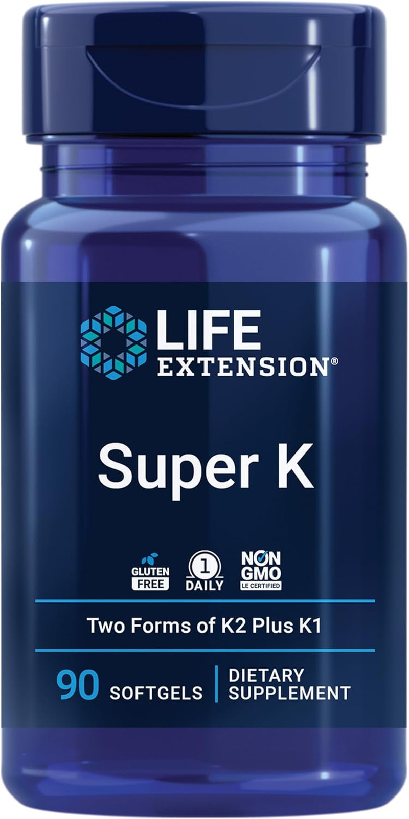 Life Extension Super K K1 K2 MK-7 MK-4 Heart Arterial Support 90 Softgels