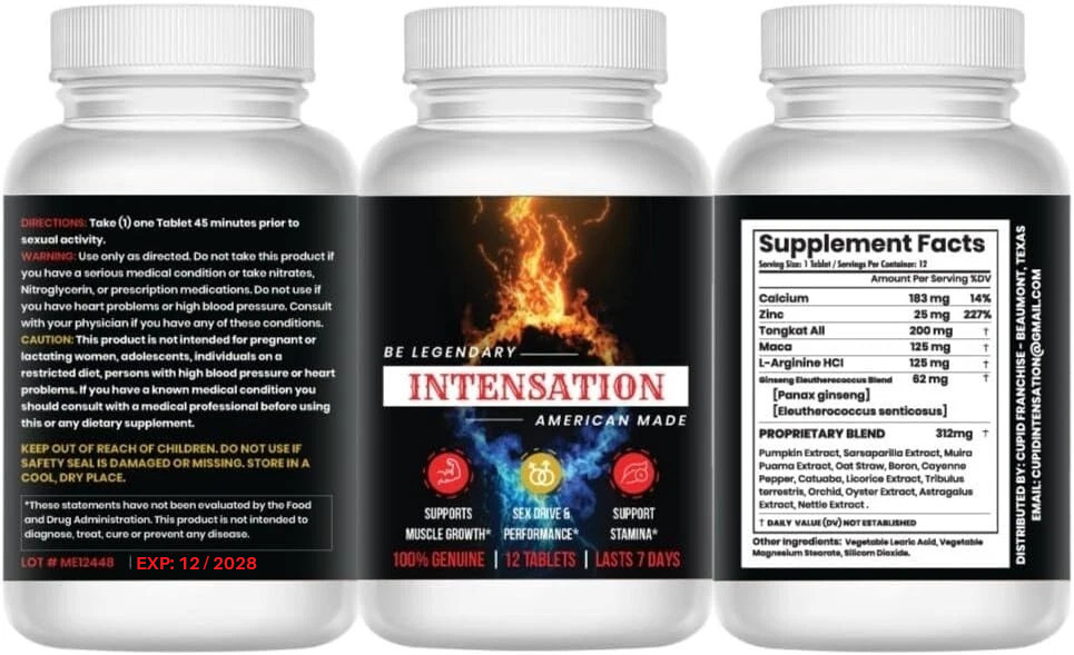 INTENSATION – Male Performance Support – Boost Stamina, Size, Stamina & Vitality