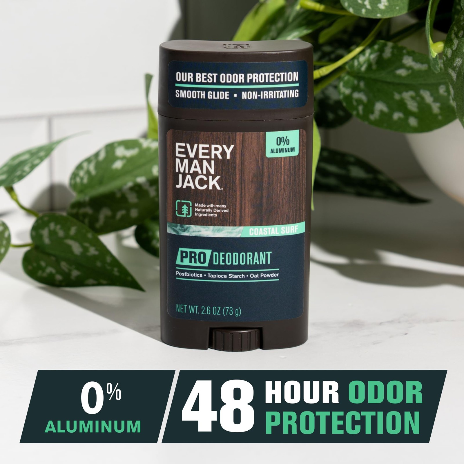 Every Man Jack Men’s Pro Deodorant – 48-Hour Odor 2.6 Ounce (Pack of 1)