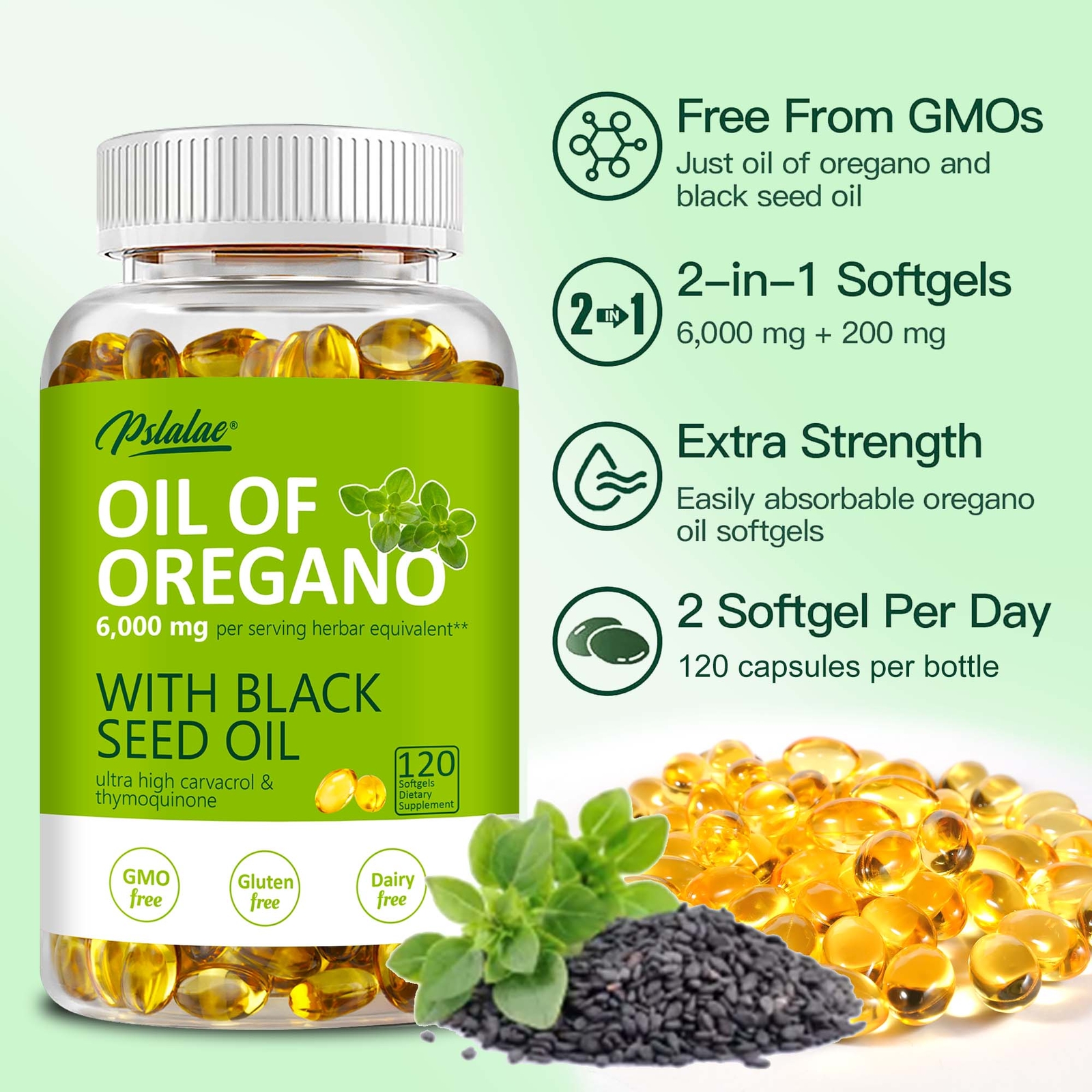 Oil of Oregano – with Black Seed Oil – Natural Immune Support,Digestive Support