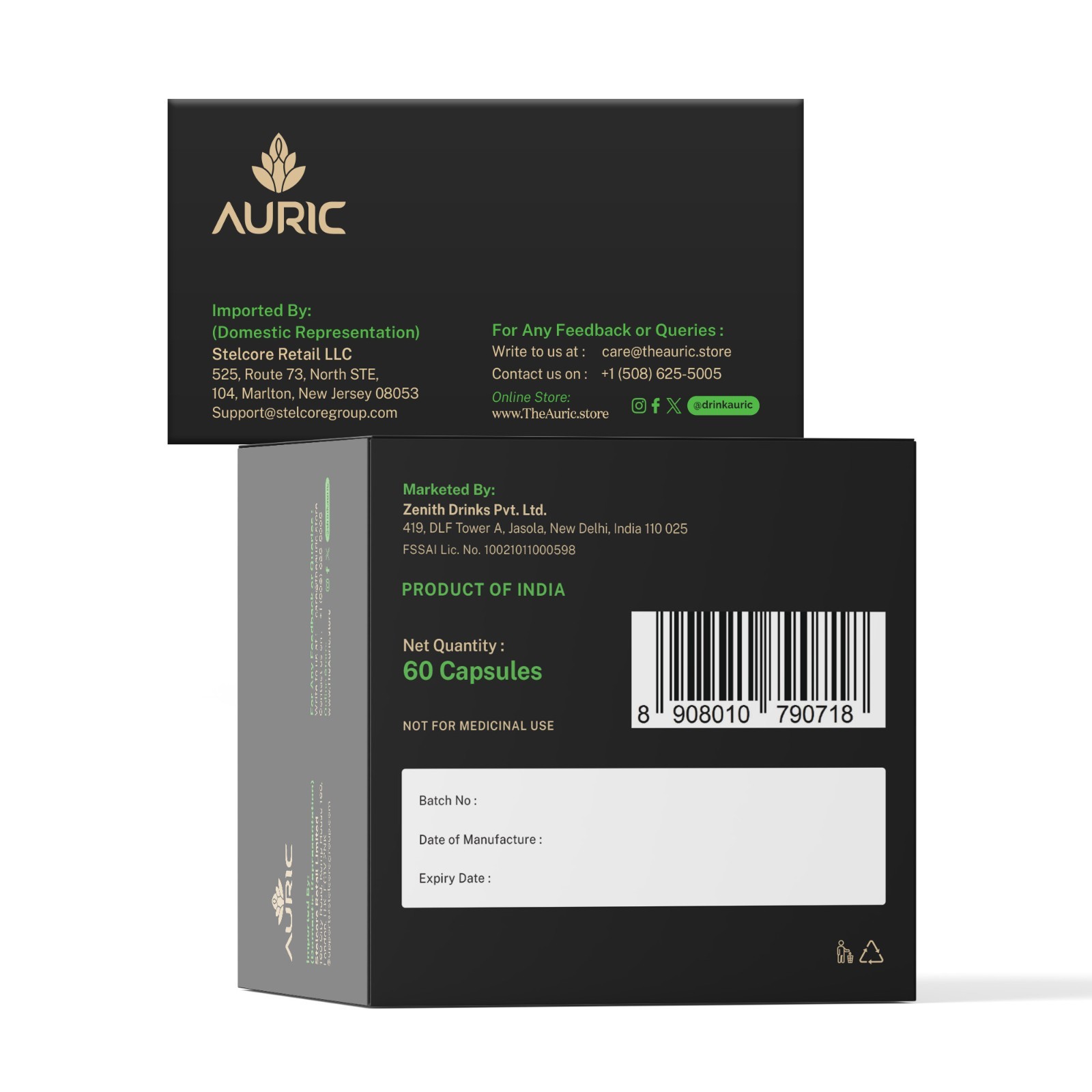 Auric Herbal Liver Support Supplement | Milk Thistle (Silymarin) | Capsules