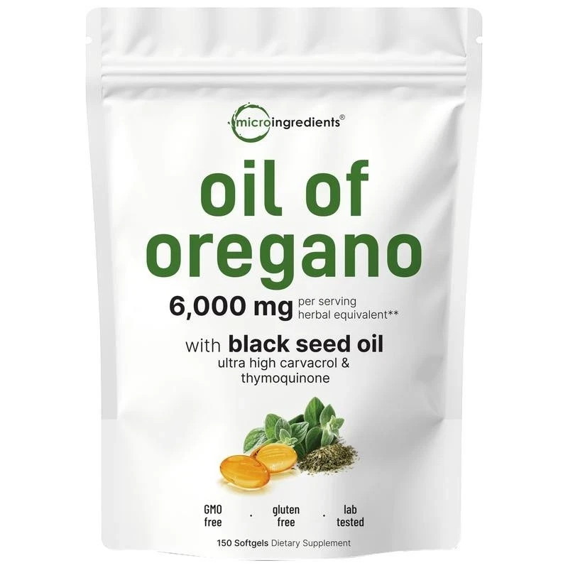 Micro Ingredients Oil of Oregano with Black Seed Oil, 300 Softgels US