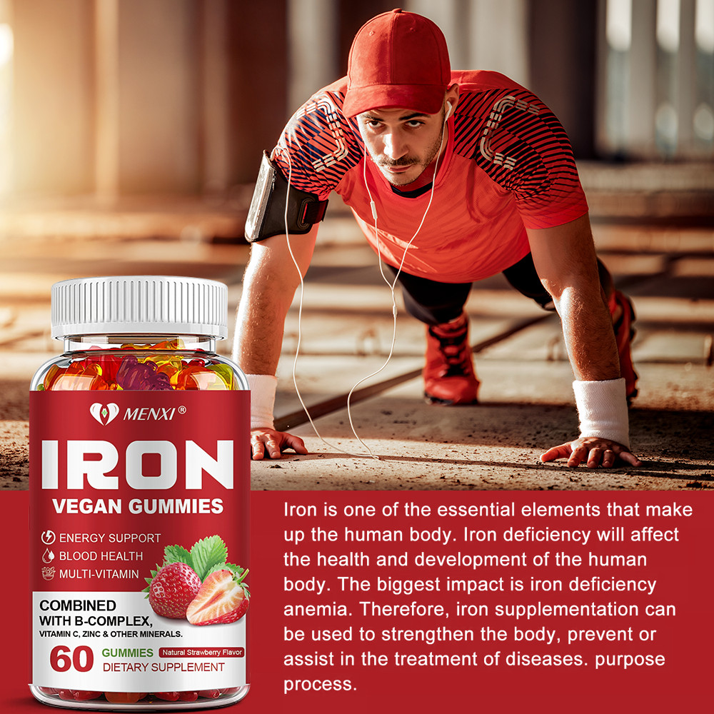 Iron Gummies – with Vitamin C – Energy and Immune Support Hemoglobin Production