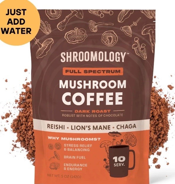 NEW Shroomology™ Full Spectrum Mushroom Coffee Dark Roast 5 Oz Non -GMO & GF