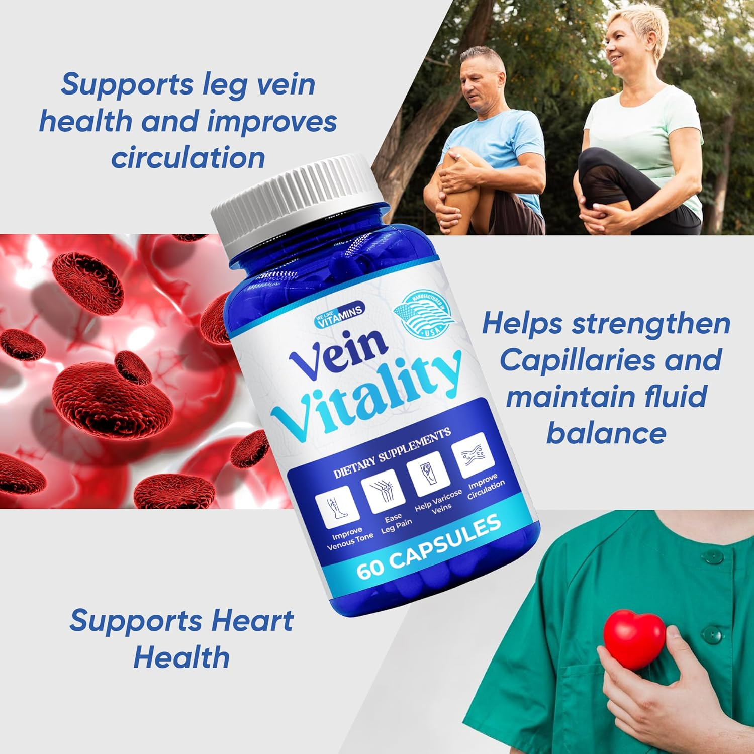 Vein Vitality 1250Mg Diosmin Hesperidin Complex for Varicose Veins Treatment …