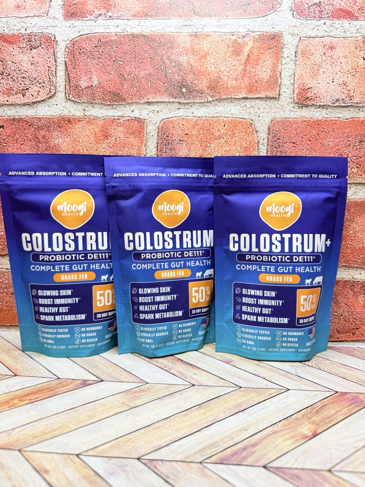 Moogi Health Colostrum + Probiotic DE111 Complete Gut Health 3pk 2.6oz Each New