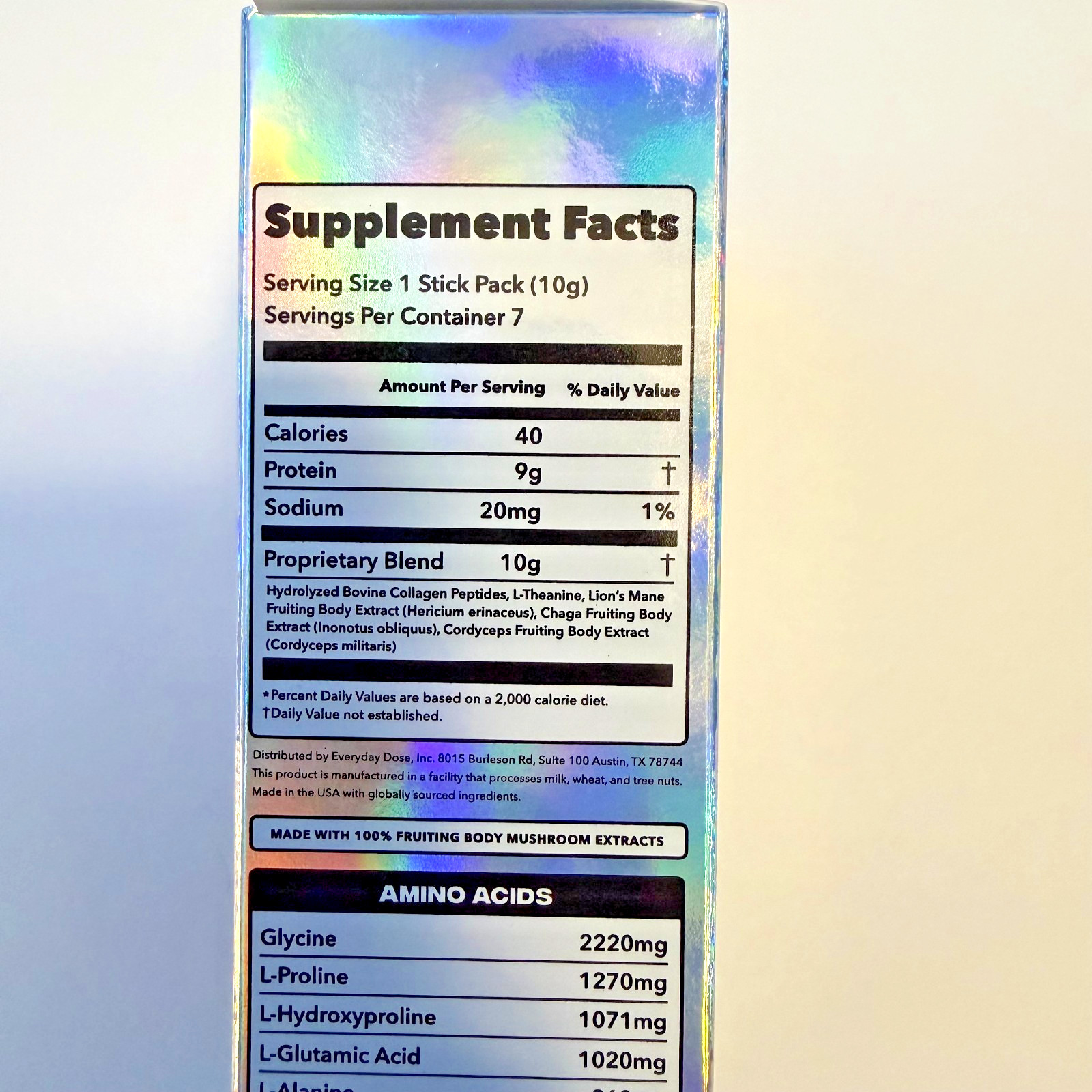 Everyday Dose All-in-One Collagen+ Powder Sticks w/ L-Theanine, Unflavored, 7ct