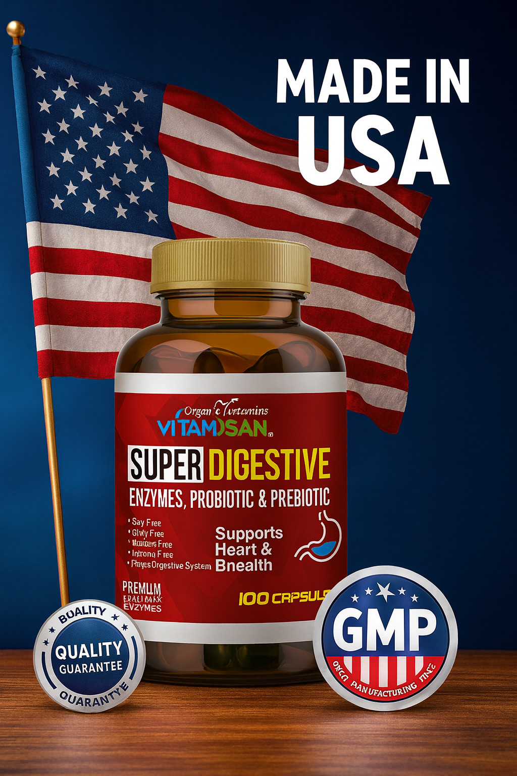 Probiotics 100 Billion CFU Potency Digestive Inmune Health 200 Capsules USA 2 Pk