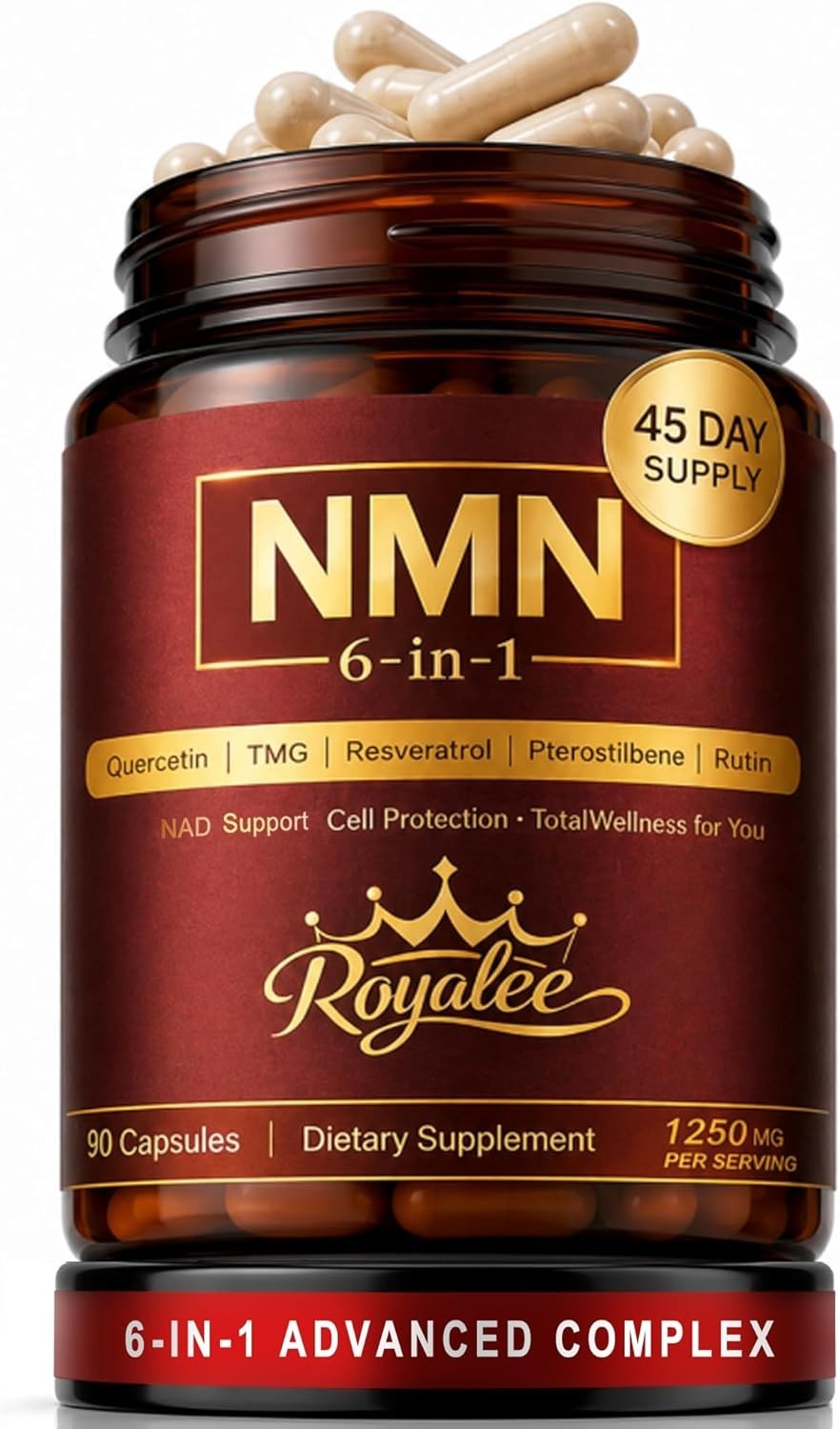 Royalee 1250mg High-Potency 6-in-1 Complex Nicotinamide Adenine Dinucleotide