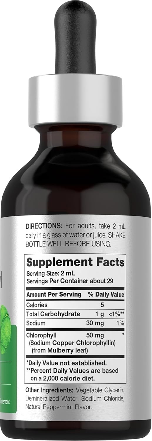 Horbaach Liquid Chlorophyll Drops, Peppermint Flavor (2 fl oz)