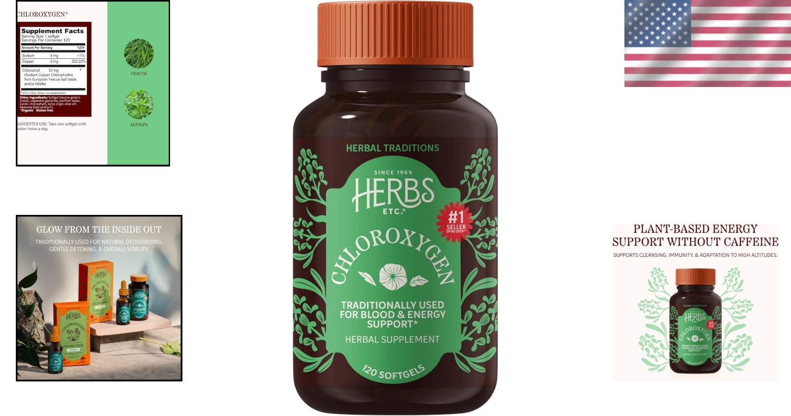 Chlorophyll Softgels for Daily Detox & Energy Boost – 120 Capsules, Natural Form