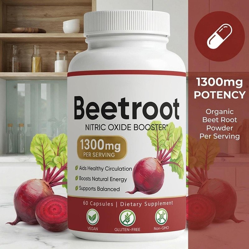 1 PACK Lemeli Beetroot – 1300mg, Lemeli Beet Root Supplement 60 Capsules