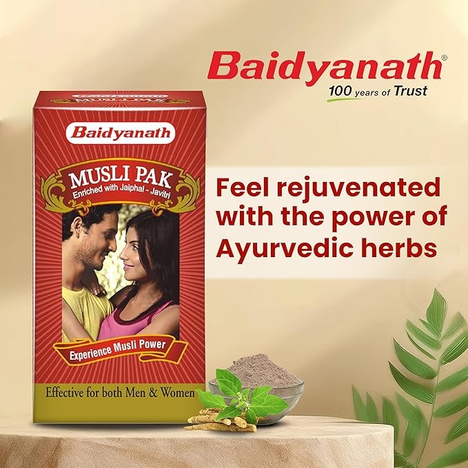 Baidyanath Musli Pak for stamina, strength booster 100% herbal 250gms + F/S