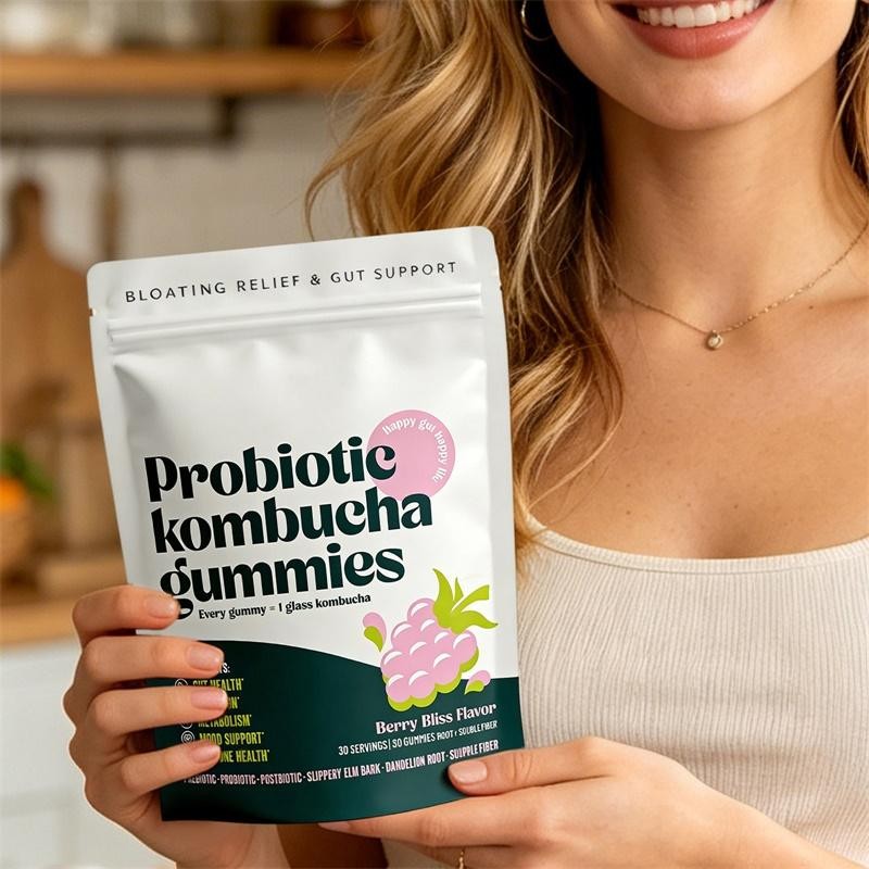 Fiber Supplement, Probiotics, Postbiotics, Probiotic Kombucha Gummy – Prebiotics