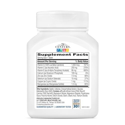 21st Century Ace Antioxidant Tablets, 75Count 75 Count (Pack of 1), No Color