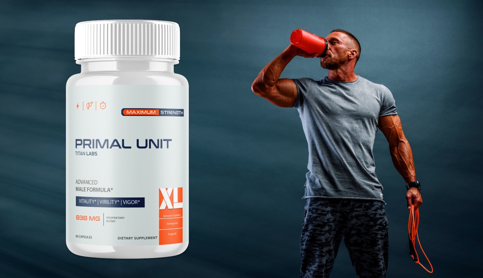 (2 Pack) Primal Unit XL Advanced Male Support Supplement PrimalUnitXL 120 Caps