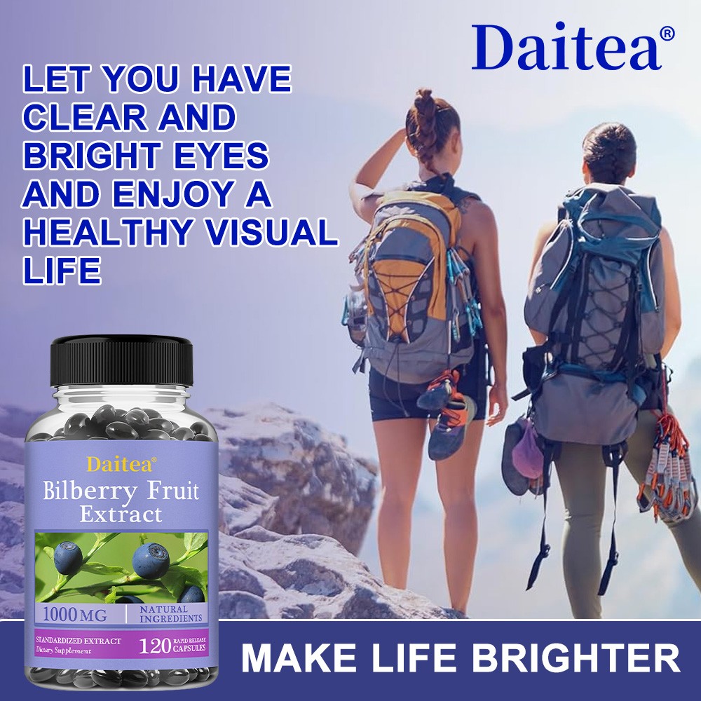 Bilberry Extract Capsules 1000mg | 30/60/120 Count | Supports Eye Health