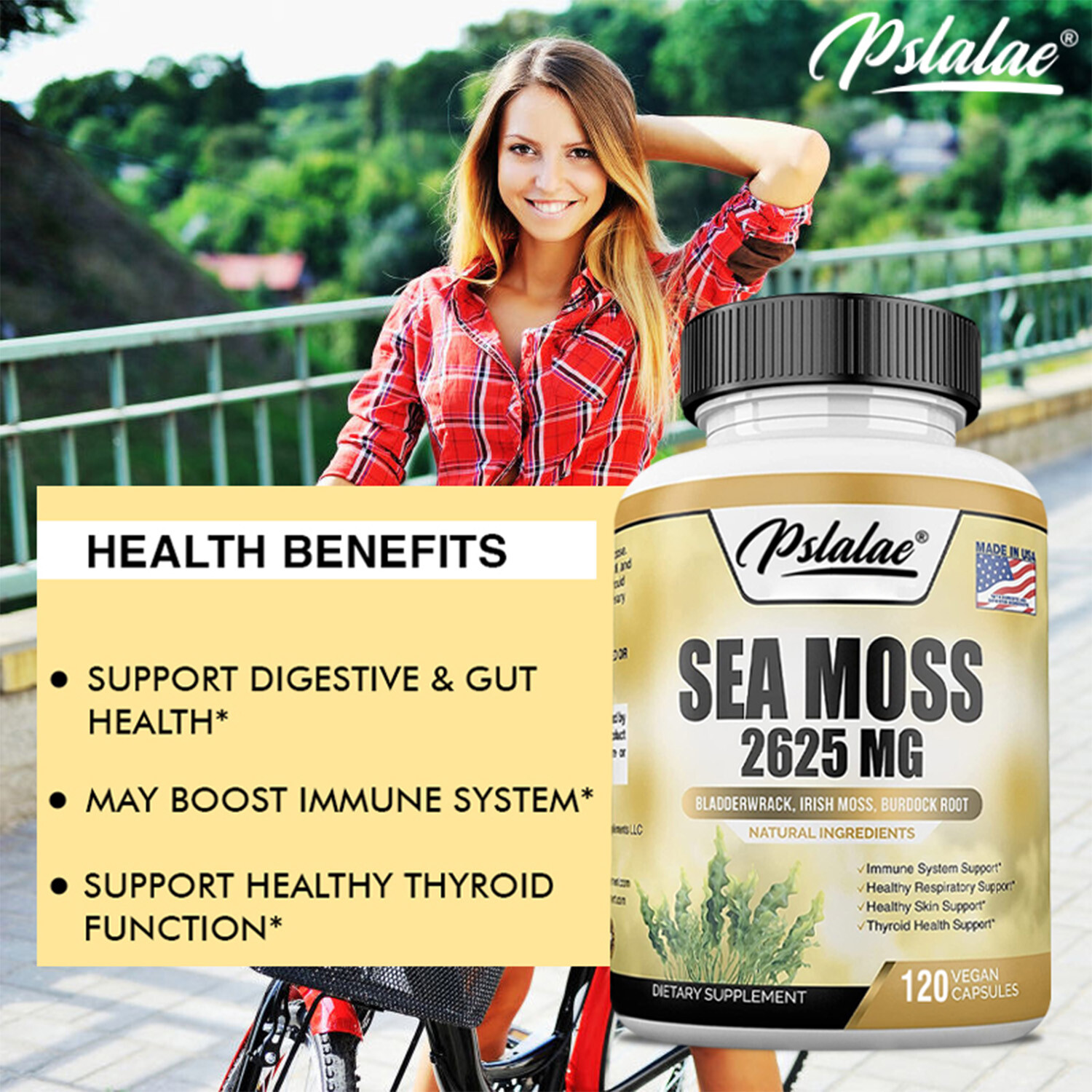 Sea Moss Capsules-Irish Moss,Bladderwrack,Burdock Root-Immune & Thyroid Support