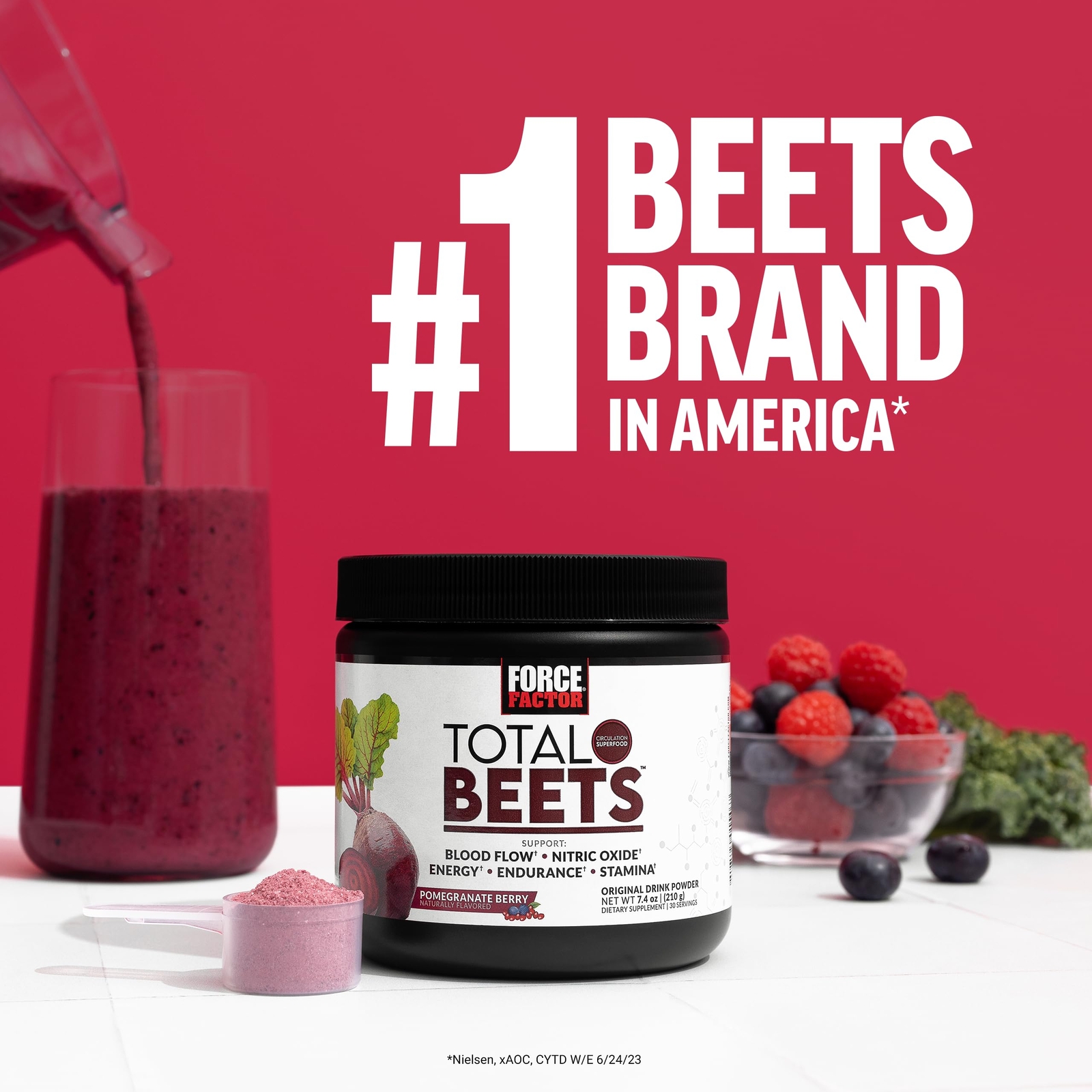 Force Factor Total Beets Circulation Superfood Beet Root Powder Nitric Oxide