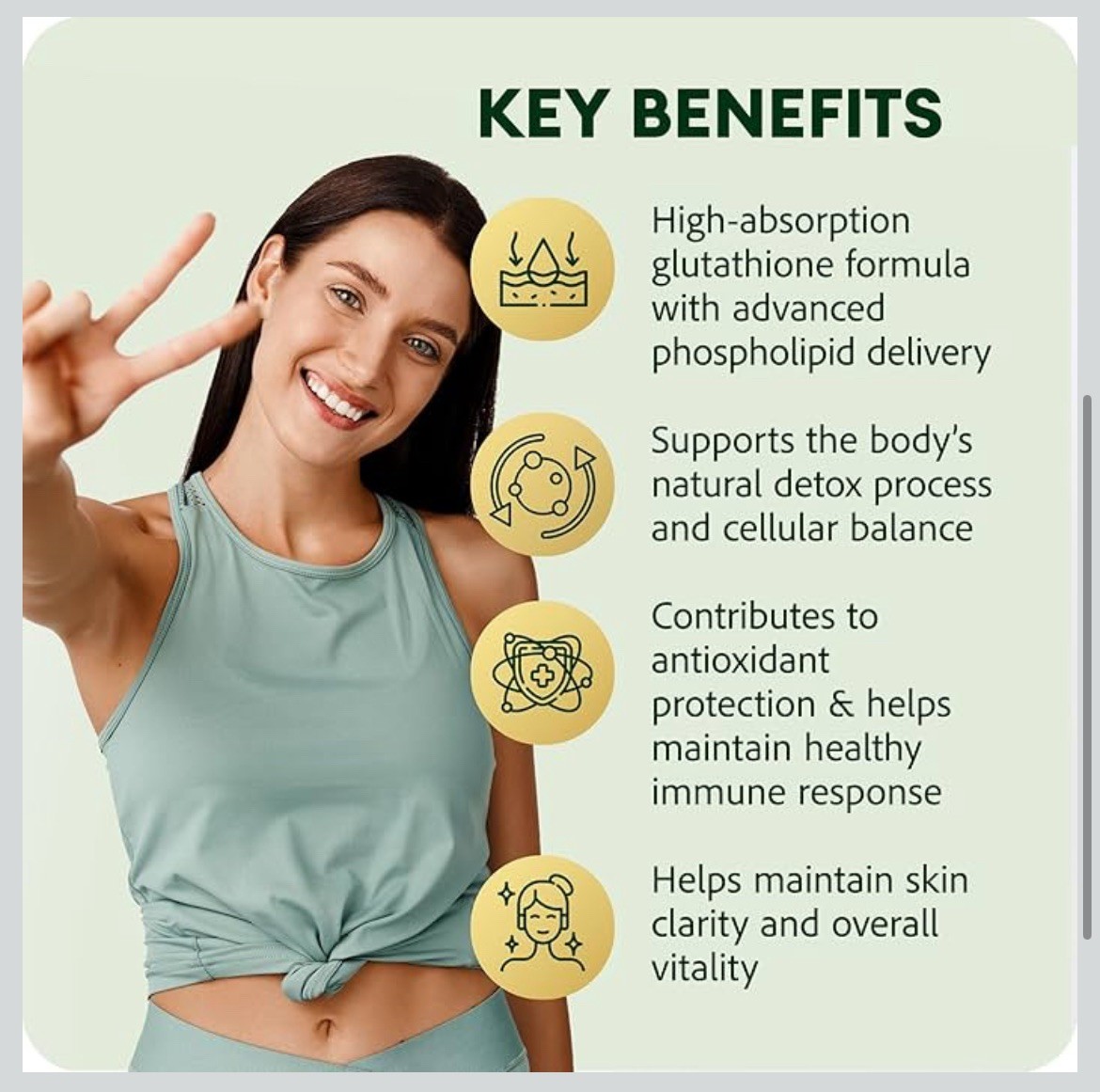 Liposomal Glutathione Liquid: High Absorption Antioxidant, Made in USA 4oz