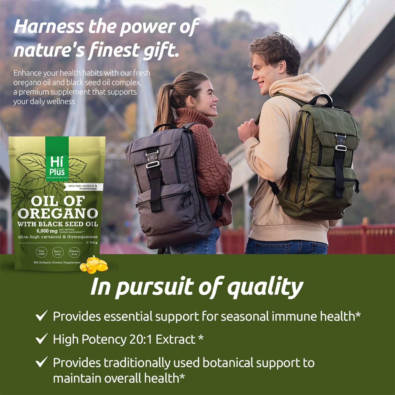2-in-1 Oil of Oregano & Black Seed Oil Softgels | 4X Strength Immune Support | 3