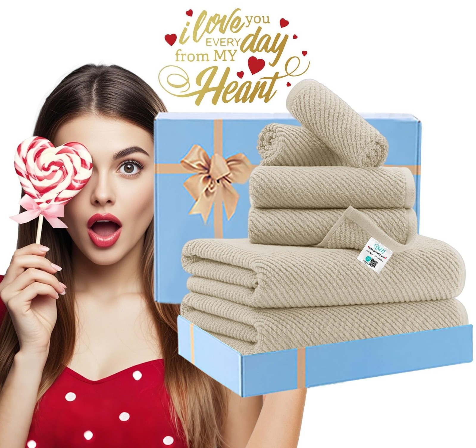 VOOVA & MOVAS Bath Towel Sets – 100% Cotton | Quick Dry | Light Weight | Thic…