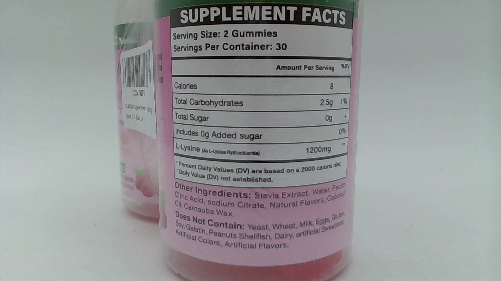 Diaolai L-Lysine Gummies Raspberry Flavor 120 Count