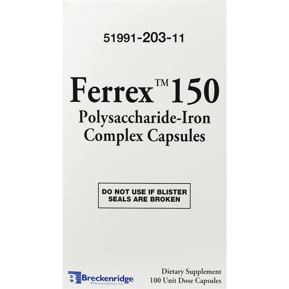 Ferrex Iron Complex 150 Unit Dose Box 100ct -Expiration Date 05-2025