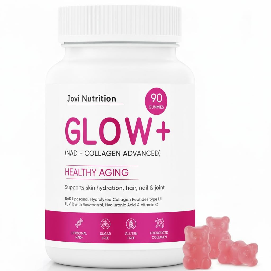 JOVI NUTRITION Jovi Glow+ NAD+ & Collagen Gummies, 90 Count (Pack of 1)