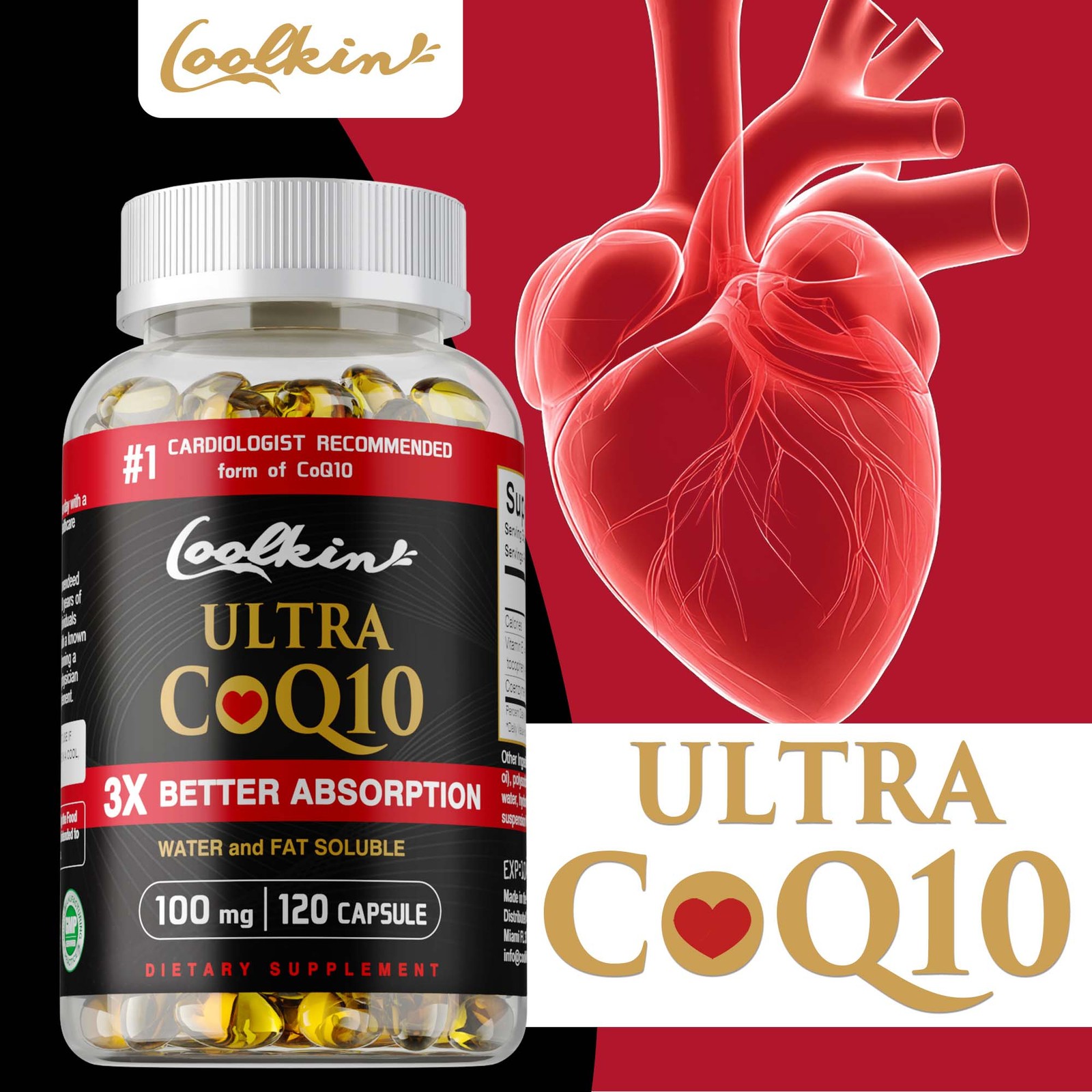 Ultra CoQ10 100mg – Promotes Heart Health, Cardiovascular Health Support
