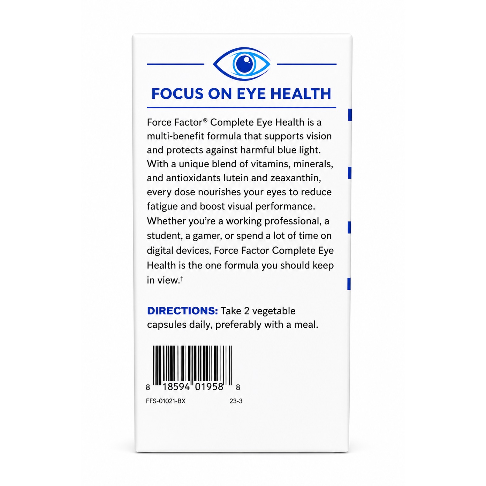 Force Factor Complete Eye Health Clinical Strength Eye Vitamins Exp 07/26