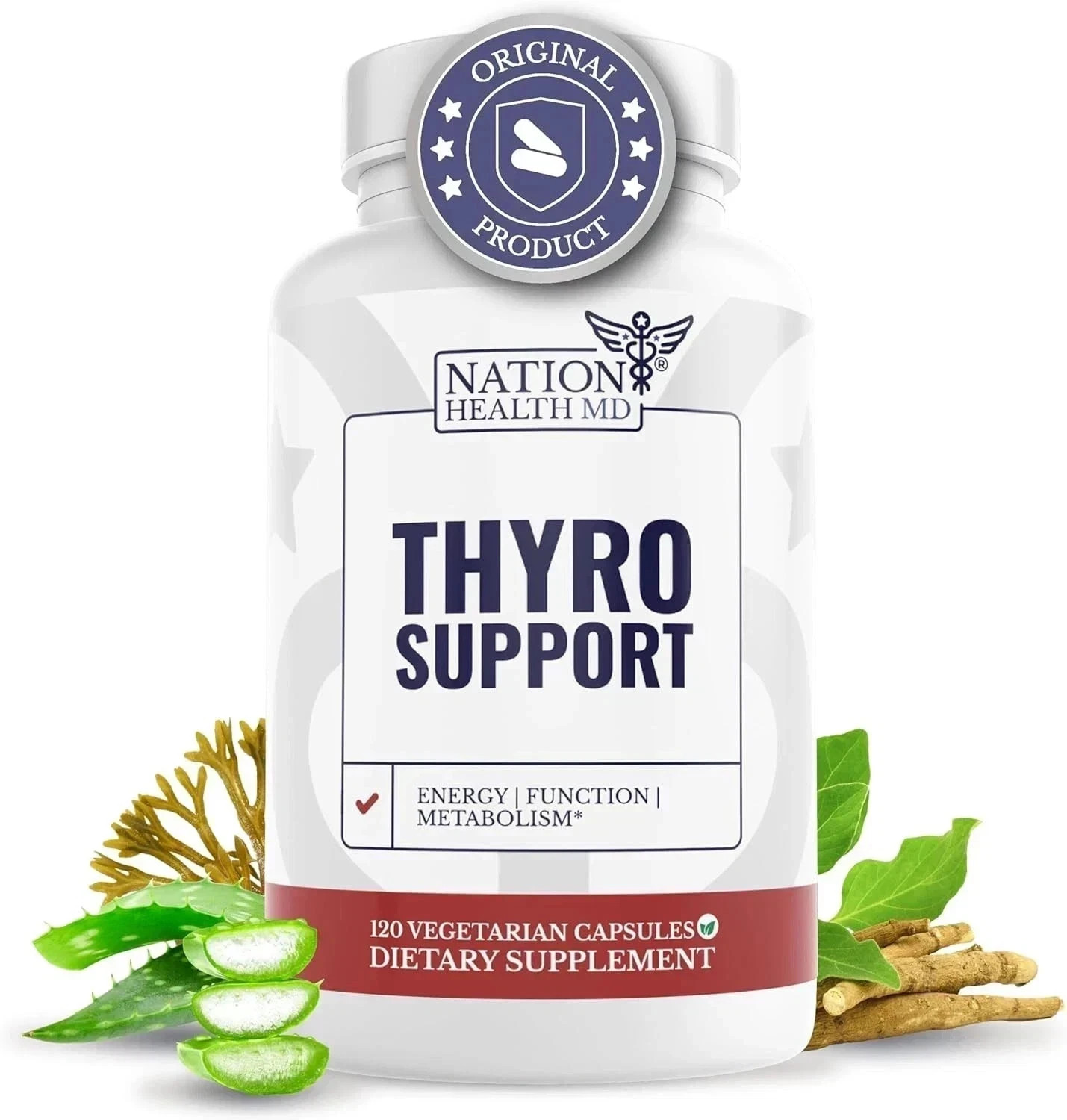 Thyroid Supplement with Selenium Bladderwrack & Zinc 60 Capsules Free Ship