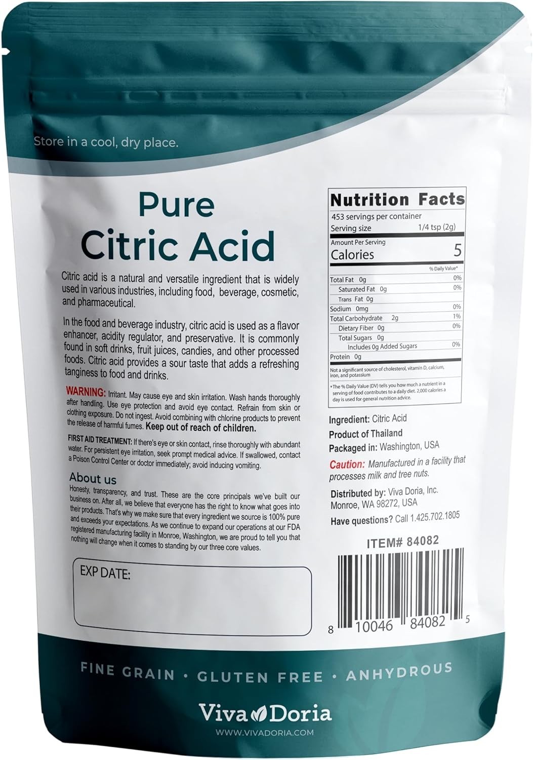 Pure Citric Acid Food Grade Fine Grain 2 Lb Cleaning Cooking Bulk…..