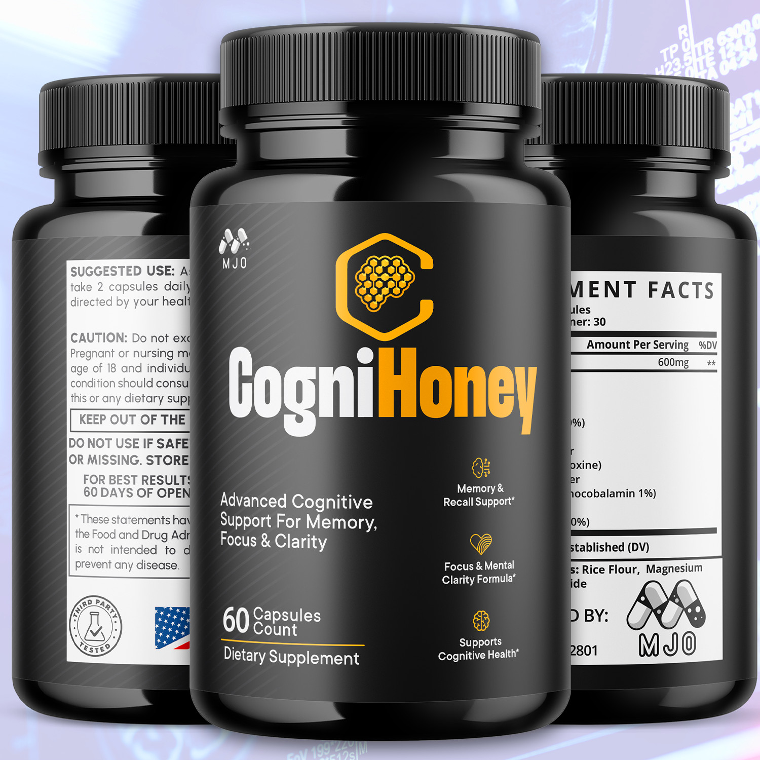 (1 Pack) CogniHoney Advanced Brain Support Supplement Cogni Honey 60 Capsules