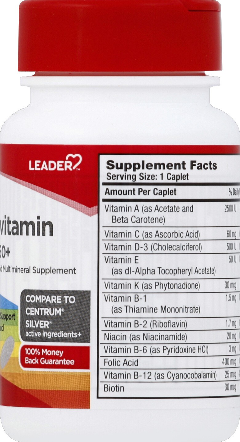 Leader Adult 50+ Multivitamin and Multimineral Supplement Tablets 30 Count