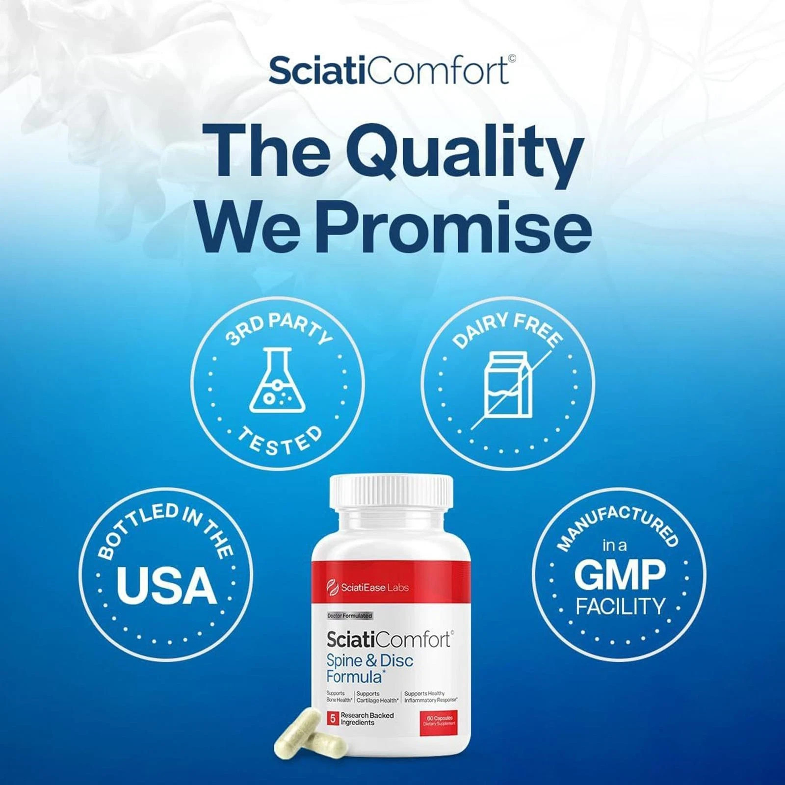 SciatiEase SciatiComfort Spine and Disc Support Supplement – 60ct